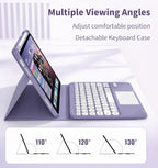 Keyboard Case with Touchpad for Galaxy Tab S10 FE/S10 Lite/S9 FE 10.9-Inch, Tab S9 11", Detachable Keyboard Case with Touchpad, 360 Degree Rotating Stand Cover with S Pen Holder, Purple - Image 2