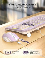 SABLUTE Wireless Keyboard and Mouse Combo, Ergonomic Wave with Wrist Rest - Image 4