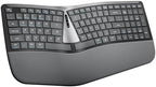 Nulea RT07B Wireless Ergonomic Keyboard - Split Keyboard, Wrist Rest, Natural Typing, Bluetooth and USB Connectivity, USB-C Rechargeable,Compatible with Windows Mac (Silver White) by Nulea