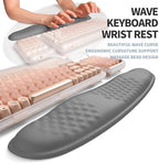 2-in-1 Ergonomic Set, Wave Keyboard Wrist Rest and Massage Slope Mouse Pad Wrist Support, Rebound Memory Foam for Relieve Carpal Tunnel Syndrome and Wrist Pain (Dark Grey) - Image 2