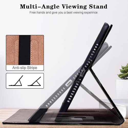 Case for Amazon Kindle Fire Max 11 (13th Generation, 2023 Release) 11" - PU Leather Flip Case with Elastic Band & Card Slots/Holder, Multi-Angle Viiewing Stand Tablet Cover, Black Tiger - Image 3