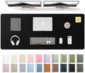 YSAGi Leather Desk Pad Protector, Office Desk Mat, Large Mouse Pad, Non-Slip PU Leather Desk Blotter, Laptop Desk Pad, Waterproof Desk Writing Pad for Office and Home (Black,55" x 17.2") by YSAGi