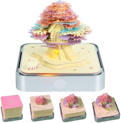 HOTOYMDS3D Calendar 2027,Time Piece Calendar 2027 With LED Lights,3D Art Calendar Memo Pad,Colorful Treehouse Desktop Decoration,Tear-Away 3D Paper Art Notepad,Christmas Gift,New Year Gift (Colorful Treehouse) by WelcomeHOTOYMDS%EF%BC%81