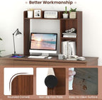 DREAMADE Desktop Bookshelf, 3-Tier Desk Shelf with 5 Racks, Walnut - Image 7