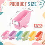 gisgfim 6 Pcs Non-Tip Book Bins with Stabilizer Wings (Pastel) - Image 2