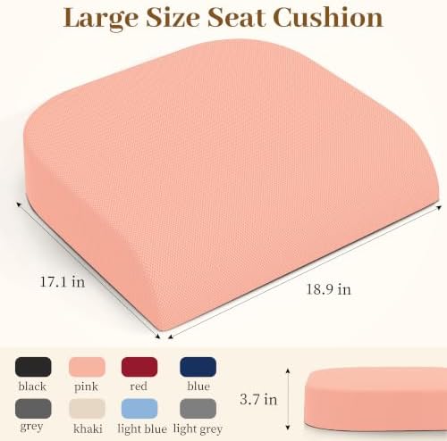 TranquilRelax 2XL Memory Foam Seat Cushion for Office Chair, 3.7-Inch, Pink - Image 3