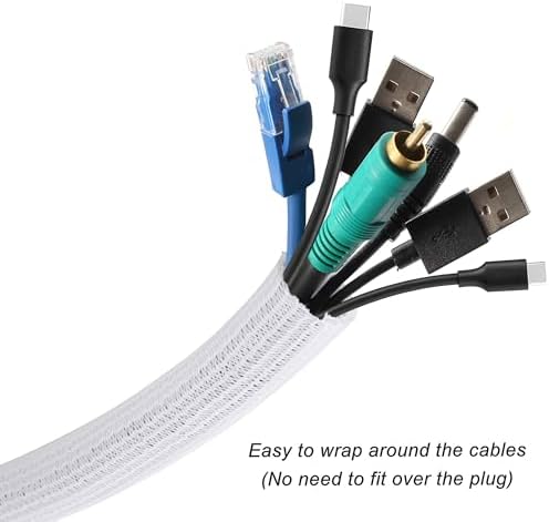 Cable Management Sleeve, Split Design, 25FT - 1.25 Inch, White - Image 2