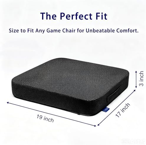 Ifoam Gel Infused Memory Foam Layer Wheelchair Cushion - Seat Cushion for Wheelchair-Office Chair, Kitchen Chair-Pressure Sore and Tailbone Pain Relief-High Dense Polyfoam Base (Black, 19×16×3 inch) - Image 2