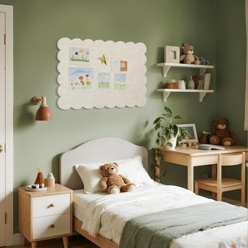 Scalloped Bulletin Board 36x24 inches, Decorative Felt Pin Board for Wall - Image 2