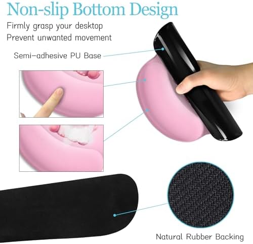 LIMKRIAN Elephant Mouse Pad Large Desk Mat Set, Kawaii Pink Desk Decor - Image 6