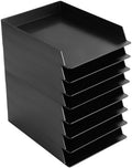 Wenqik 20 Pcs Stackable Paper Letter Trays Plastic Desk Organizer, Black by Wenqik