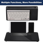 Small Glass Desktop Whiteboard Dry-Erase-Board - Computer Keyboard Stand with Wireless Charger White Board Surface Pad with Drawer, Desk Organizers with Accessories for Office, Home, School Supplies - Image 5