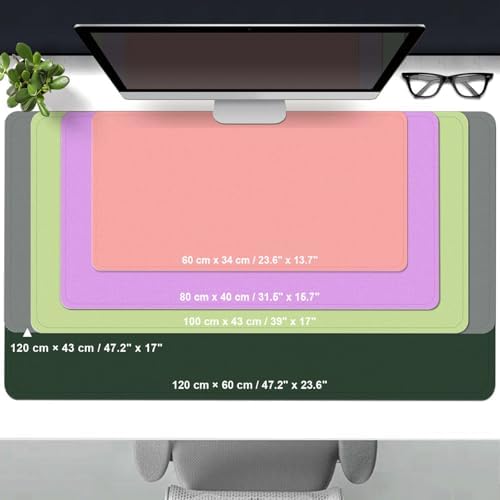 Leather Desk Pad Protector, 47.2'' x 23.6'', Suede Base Sewing Desk Blotter, Non-Slip Office Mat, Waterproof Writing Pad for Home and Office - White - Image 4