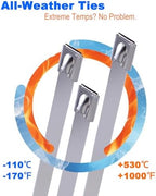 Metal Zip Ties Tool kit. Stainless Steel Cable Tie Tensioner, 100PCS 11.8" Metal Zip Ties Heavy-Duty & 10" Aviation Tin Snips – for Fence, Pipe, Outdoor and Repairs.(100pcs+Tool+Snips, SILVER) - Image 6