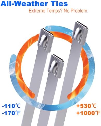 Metal Zip Ties Tool kit. Stainless Steel Cable Tie Tensioner, 100PCS 11.8" Metal Zip Ties Heavy-Duty & 10" Aviation Tin Snips – for Fence, Pipe, Outdoor and Repairs.(100pcs+Tool+Snips, SILVER) - Image 6