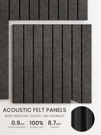 Bumusty 48"x 36" Large Felt Bulletin Board Tiles, Charcoal Gray - Image 3
