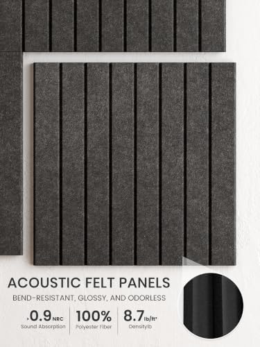Bumusty 48"x 36" Large Felt Bulletin Board Tiles, Charcoal Gray - Image 3