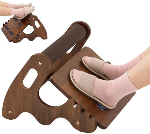 Wood Foot Rest for Under Desk at Work,Adjustable Rocking Foot Stool with 3 Height Positions,Soft Crossbar & Anti-Slip Surface, Ergonomic Wooden Footrest for Improved Posture, Home & Office by Unknown