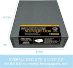 Lineco Drop Front Archival Storage Box, 8.75x10.75x3 in, Gray, 2 Pack - Image 2