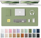 YSAGi Leather Desk Protector, Office Mat, Large Mouse Mat, Non-Slip PU Leather Blotter, Laptop Desk Pad, Waterproof Writing Pad for Office and Home (Bamboo Green, 47.2" x 23.6") by YSAGi