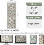 DUKINO 2x6 Runner Rug for Hallway Washable Kitchen Rugs Non Slip Sage Green - Image 2