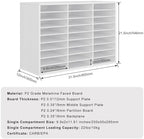 PAG-Mass Mail Sorter Organizer, Wood Literature Organizer, Student Mailbox for Classroom, Desktop Bill Paper Organizer for Office Home School, 27 Compartments, White - Image 2