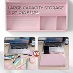 TOWON Compact Glass Desktop Whiteboard with Storage 12x7 in, Pink - Image 5