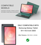 Touch Keyboard Case for Samsung Galaxy Tab S11 Ultra 14.6 Inch 2025, Galaxy Tab S11 Ultra Case Keypad with Precise Trackpad, Backlit Keyboard Cover with S Pen Holder for Samsung Tablet 14.6'', Green - Image 2