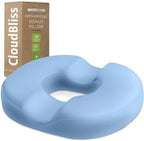 CloudBliss Donut Pillow Stadium Seat Cushion for Tailbone Pain Relief and Hemorrhoids, Memory Foam Seat Chair Cushion, Portable Seat Cushions for Bleachers, Car, Home & Office by CloudBliss