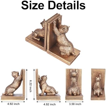 Book Ends for Shelves to Hold Books Heavy Duty,Decorative Bookend - Image 3