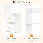 Desktop Bookshelf, 39" Desk Hutch with 3 Tier Storage Shelf & 4 Cabinets, 3-Tier Wood Desktop Organizer Rack with Open Compartments for Books, Files, Decorations, Home Office, Study Room & Dorm, White - Image 5