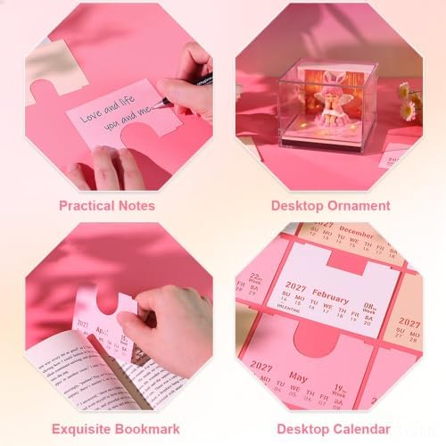 3d Calendar 2027,Hand Tear DIY Art 3d Calendar,Perfect Combination Of Artistic And Practical Design With Lights,Suitable For Note Taking,Decorative Ornaments,Holiday Gifts (Angel Anne) - Image 4