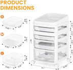 Rolling Cart with 4 Drawers, Clear Plastic Drawer Organizers, Vanity Cart - Image 3