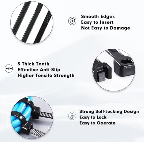 KAMOTA 16 Inch Black Nylon Zip Ties, 1500 Pack Self-Locking 50lb Tensile - Image 4