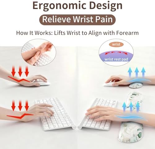 QiyI PU Leather Desk Mat Set, 4-in-1 Ergonomic Wrist Rest, Eucalyptus - Image 4