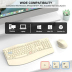 Wireless Keyboard and Mouse Combo, 2.4G Ergonomic Wave Keys (Latte) - Image 7