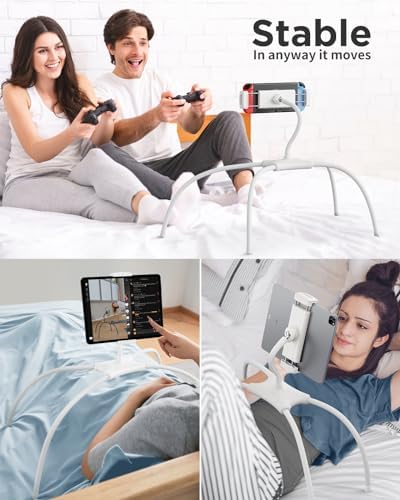 SAIJI Tablet Holder for Bed - iPad Phone Stand for Lap (White) - Image 2
