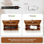 Large Cable Management Box with Clasp, Soild Wood Cord Box with 4 Open Slots, Cable Box to Hide Cords and Power Strip - Image 4