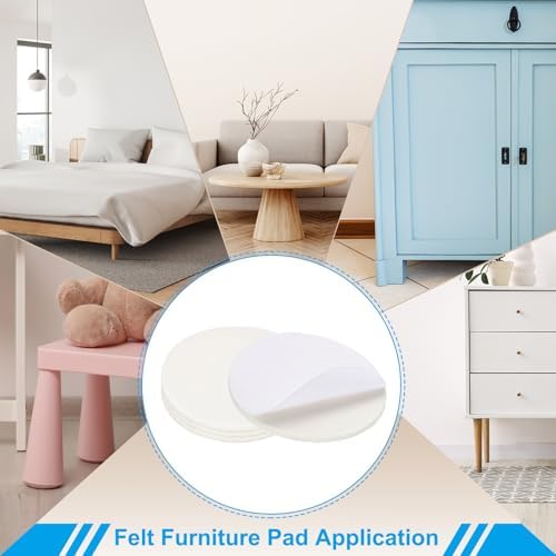 PATIKIL 11" Diameter Felt Furniture Pads, 8 Pack 1/5" Thick Lamp Base Felt Round Soft Adhesive Non-Slip Anti-Scratch Backed Felt Floor Protector for Lamp Furniture DIY Craft, White - Image 7