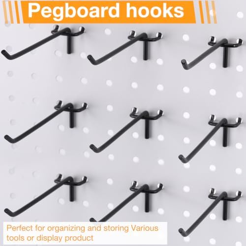 Shimeyao 200 Pcs Peg Board Hooks Stainless Steel Pegs,6 Inch,Black - Image 7
