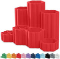 Glassboard Studio Hexaflex Organizer Set - Pen and Pencil Holder for Desk, Versatile Hexagon Design, Adjustable Dividers, 12 Color Options - Desk and Office Organization (Cherry Red) by GlassboardStudio