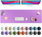 Aothia Faux Leather Desk Mat - Non-Slip PU Leather Desk Blotter, Waterproof Writing Surface, Large Desk Pad for Office & Home (Iris Violet, 55" x 17") by AothiaSimpleNaturalUnique