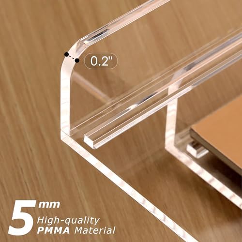 SANRUI 2 Tier Acrylic Stackable Paper Letter Tray, Vertical A4 File Desk Organizer and Accessories Sorter Tray, Clear Workspace Office Supplies Organizers, 12inx9.25inx3.42in - Image 5