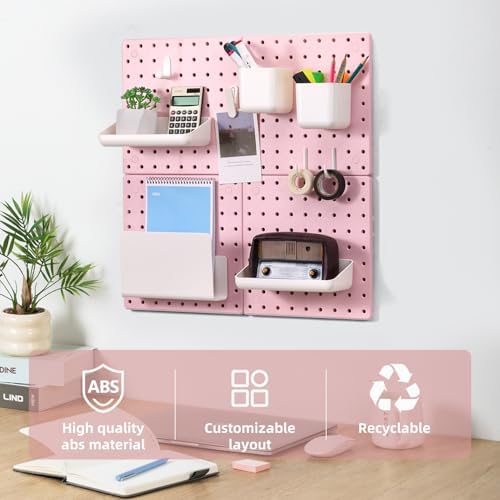 VUSIGN Peg Board Combination Kit 22"x22" Pegboards, Pink - Image 3