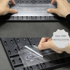 MULSAME Pegboard Combination Kit, Wall Mounted Storage Set with 4 Pegboards & 14 Accessories Hanging, Black Peg Boards Organizer for Walls Display, Crafts Organization, Kitchen Organizer, 22" x 22" - Image 4