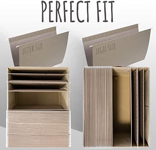 Decorative File Organizer Box Set of 2 - Collapsible Linen Filing Cabinets - Image 5