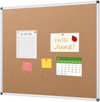 VIZ-PRO Cork Bulletin Board, 48 X 48 Inches, Wall-Mounted Corkboard with Silver Aluminium Frame for School, Office, and Home 4' X 4' by VIZ-PRO