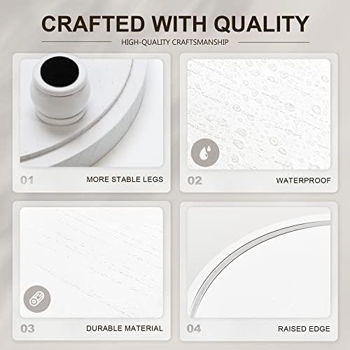 EOSAHR Wood Display Riser: Pedestal Stand for Bathroom Boho Decor, White - Image 5