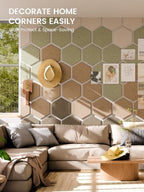 Fluxynara 8-Pack Hexagon Felt Bulletin Board Tiles, Linen Dusk - Image 4