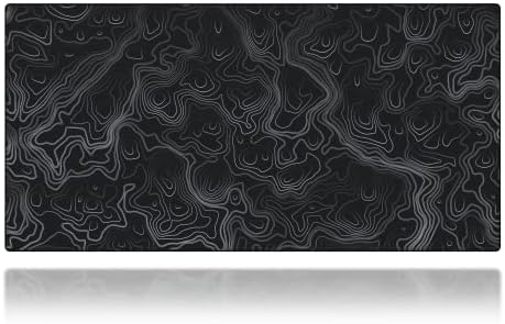 Mega Size Gaming Mouse Pad - Anti Slip Rubber Base - Stitched Edges - Large Desk Mat - 48" x 24" x 0.16" (Mega, Topographic) by Unknown